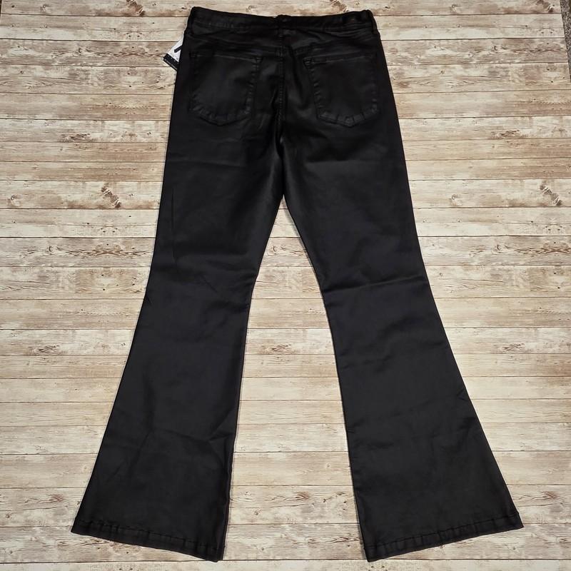 Sofia Vergara Pants Bootcut Flare Sleek Faux Leather Mob Wife Black Womens 14