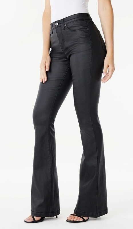 Sofia Vergara Pants Bootcut Flare Sleek Faux Leather Mob Wife Black Womens 14