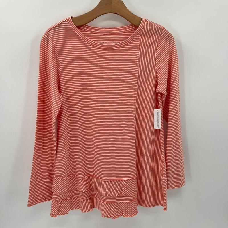 Soft Surroundings Blouse Women Extra Small Petite Long Sleeve Stripe Pima Top Ne