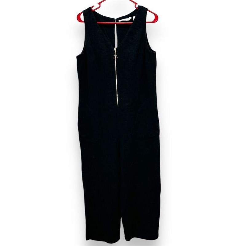 Soft Surroundings Gauzy Cotton Mallorca Zip Wide Leg Jumpsuit XS