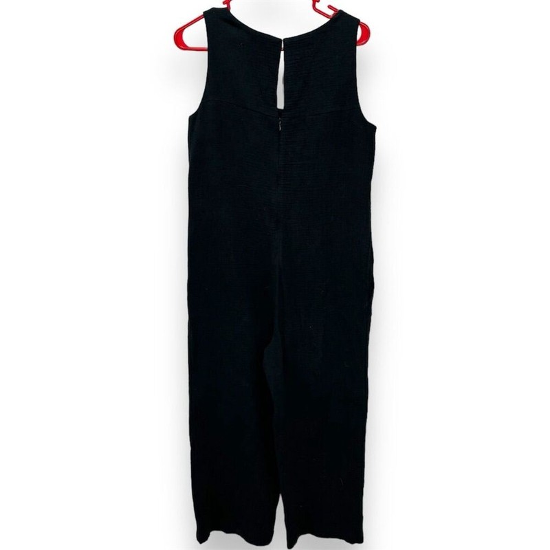 Soft Surroundings Gauzy Cotton Mallorca Zip Wide Leg Jumpsuit XS