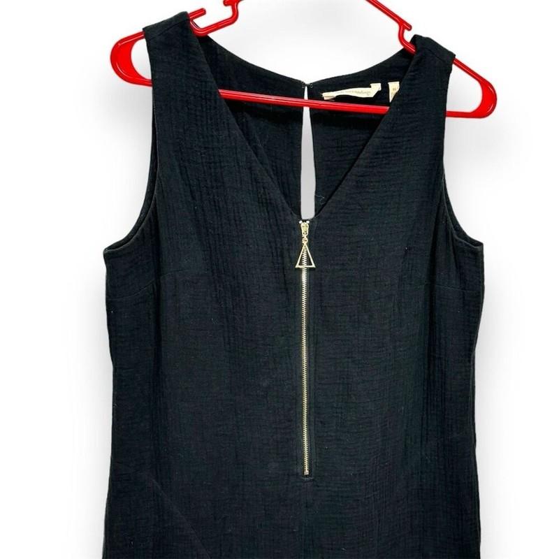 Soft Surroundings Gauzy Cotton Mallorca Zip Wide Leg Jumpsuit XS