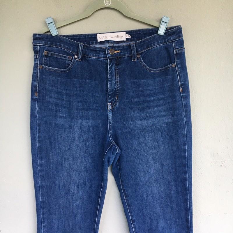 Soft Surroundings Jeans Women 10T Ultimate Bootcut Raw Hem Stretch Crop Denim
