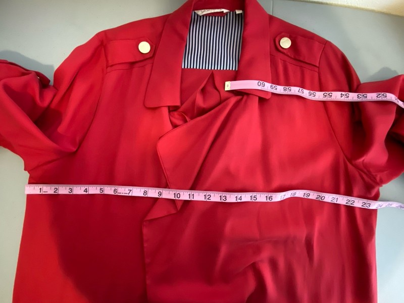 SOFT SURROUNDINGS Open Jacket Coat Lightweight Tencel Nautical Maritime Red XL