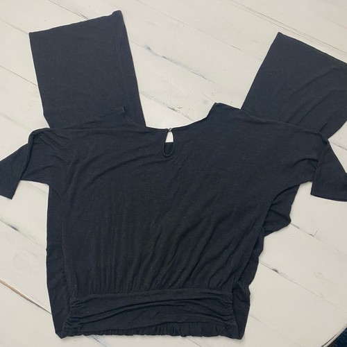 Soft Surroundings Toujours Wide Leg Gray Jersey Stretch Jumpsuit Women's Large