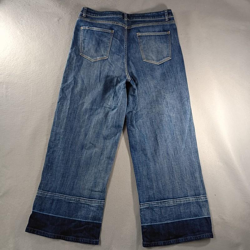 SOHO High Waist Wide Leg Button Fly Blue Denim Jeans Womens Size 14