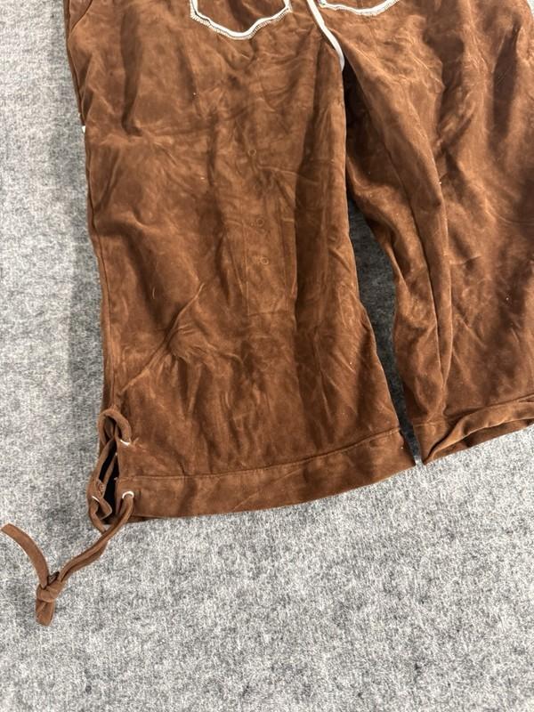 Somsor Overalls Women Large Brown Western Velvet Cowgirl Cowboy Bib N243