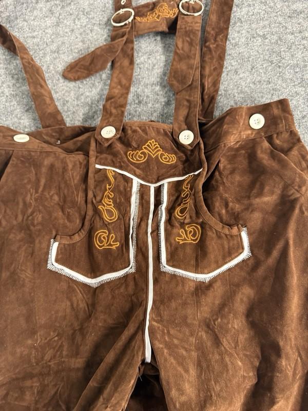 Somsor Overalls Women Large Brown Western Velvet Cowgirl Cowboy Bib N243