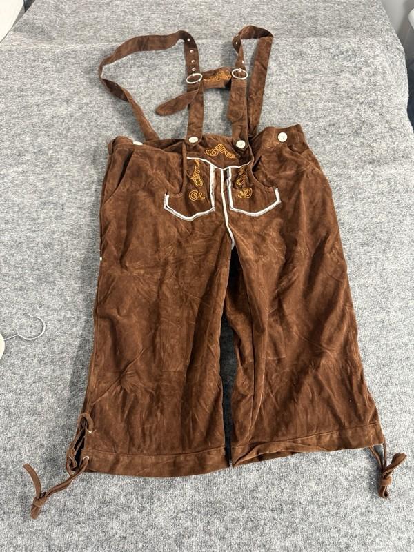 Somsor Overalls Women Large Brown Western Velvet Cowgirl Cowboy Bib N243