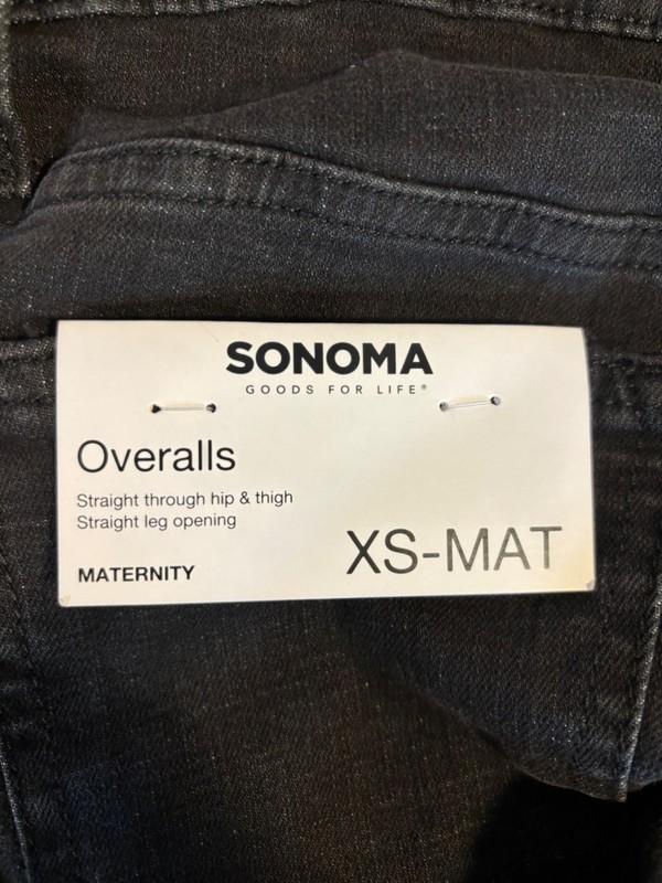 Sonoma Black Maternity Overalls XS Straight Leg Cotton Adjustable Straps