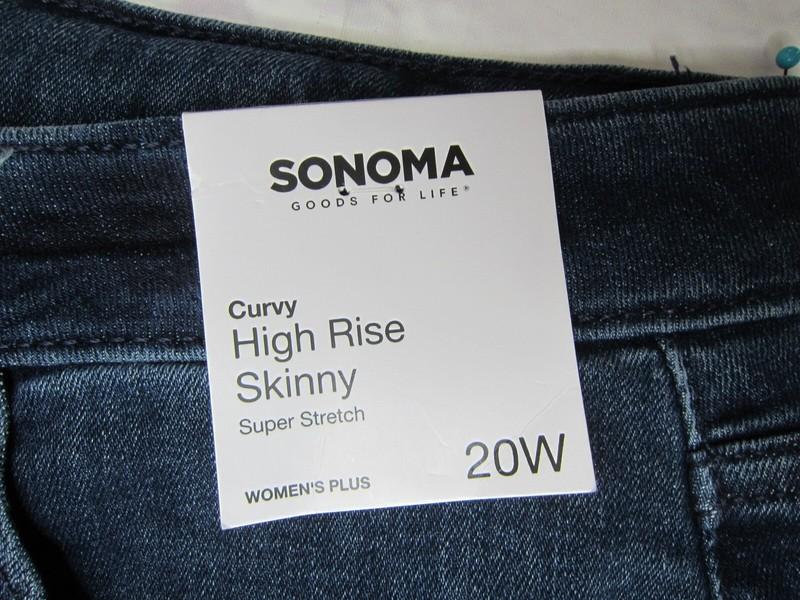 Sonoma Women's Size 20W Blue Curvy High Rise Skinny Super Stretch Jeans New