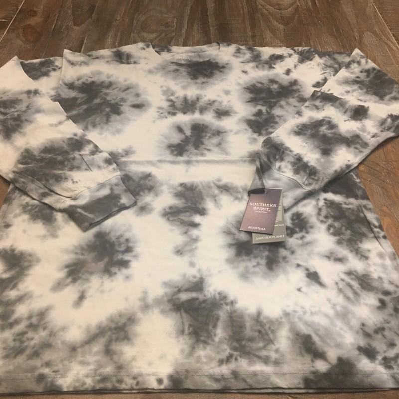 Southern Spirit Long Sleeve T-Shirt Charcoal Tie-Dye Size XL
