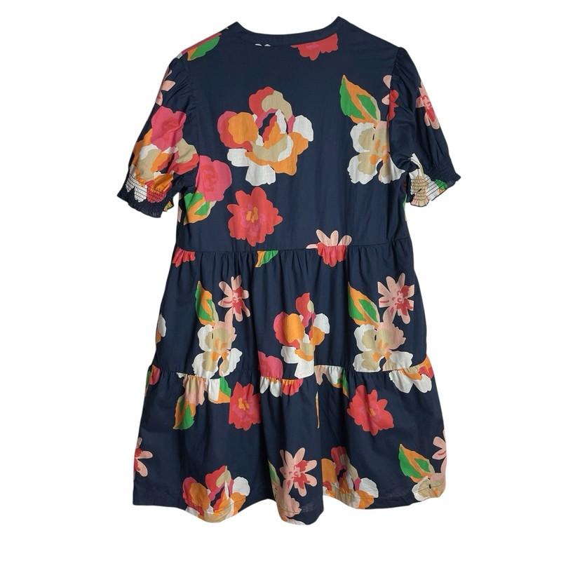Southern Tide Mina Garden Splendor Tier Dress Womens S Navy Floral Short Sleeve