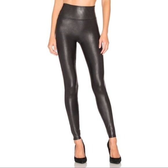 Spanx 2437 Women's Faux Leather XL Leggings - Black