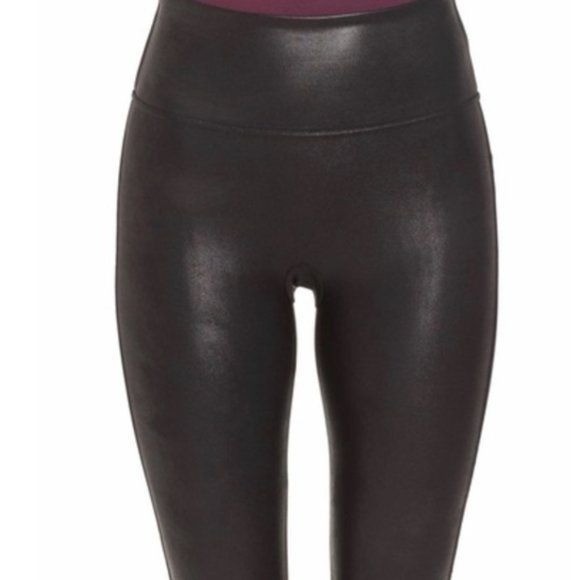 Spanx 2437 Women's Faux Leather XL Leggings - Black