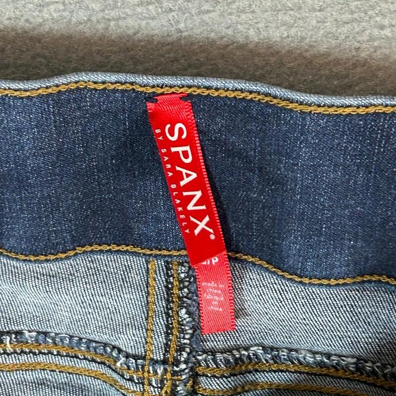 Spanx Jeans Womens Small Pull-on Distressed Ankle Skinny Jean Leggings Dark Wash