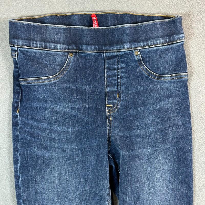 Spanx Jeans Womens Small Pull-on Distressed Ankle Skinny Jean Leggings Dark Wash