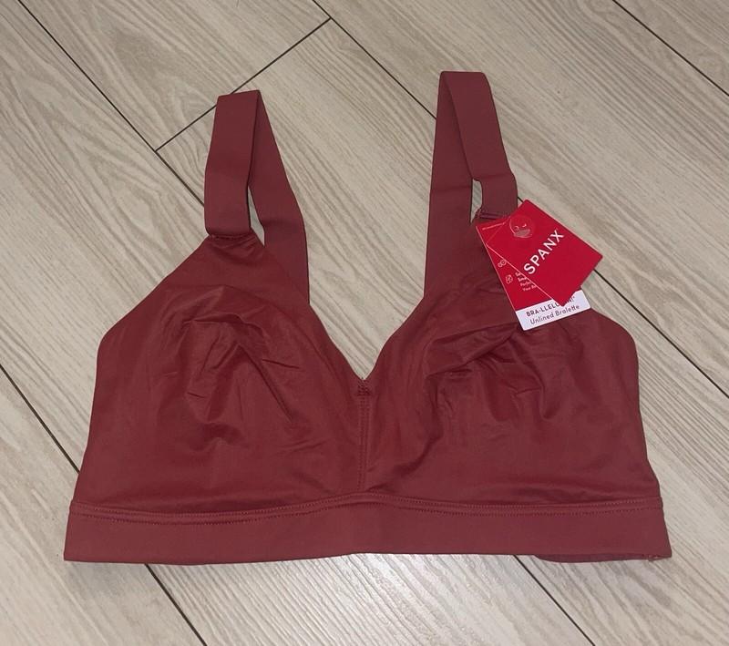 SPANX Smooth Bra-llelujah Unlined Bralette WF Womens L Large Winter Rose Red