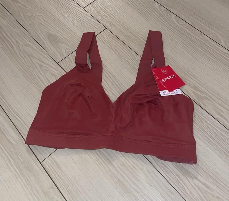 SPANX Smooth Bra-llelujah Unlined Bralette WF Womens L Large Winter Rose Red