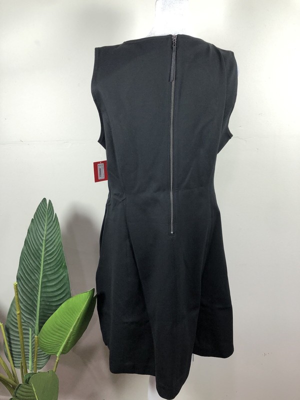 SPANX The Perfect Fit & Flare Ponte Stretch Black Dress Pockets Size XL