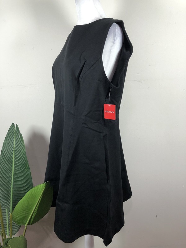 SPANX The Perfect Fit & Flare Ponte Stretch Black Dress Pockets Size XL