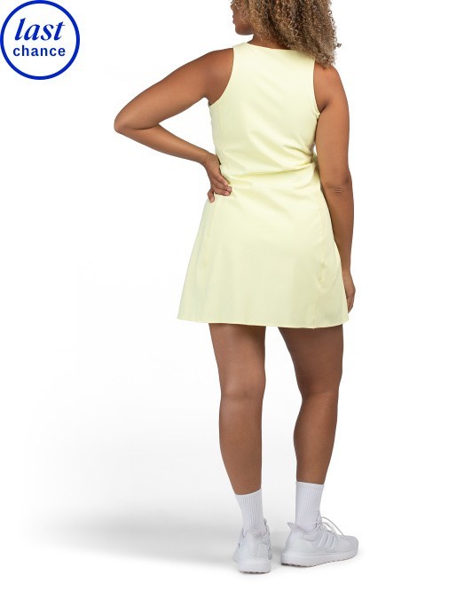 Spanx Women's Get Moving Zip Front Racerback Dress LRG Lemon Lime Yellow NWT