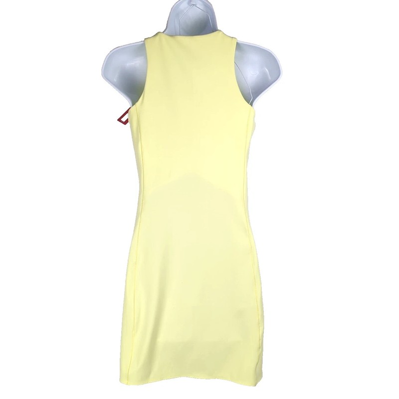 Spanx Women's Get Moving Zip Front Racerback Dress XL Lemon Lime Yellow NWT