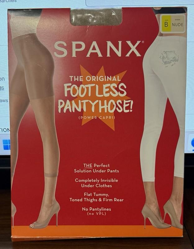SPANX Women’s Original Footless Pantyhose High Waisted Power Capri Size B Nude