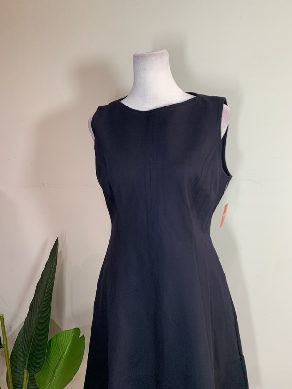 Spanx WOMENS Classic Navy Blue Perfect Fit & Flare Dress Size M