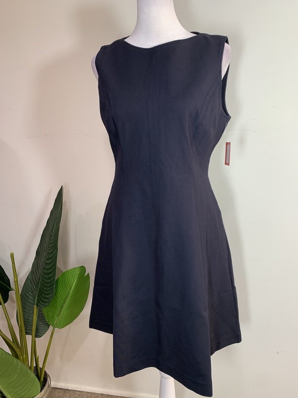 Spanx WOMENS Classic Navy Blue Perfect Fit & Flare Dress Size M