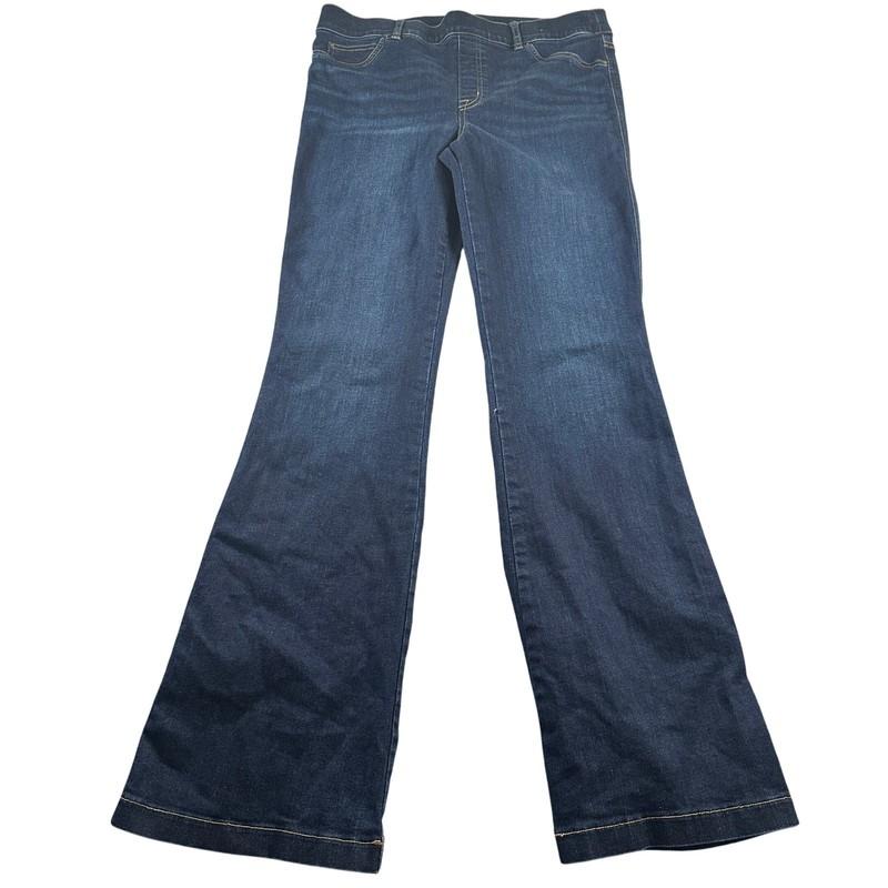 SPANX XL Extra Large Denim Flare Pull On Jeans Dark Wash Women's