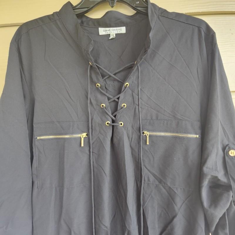 Speed Control New York Black Shirt Dress Sz 2X