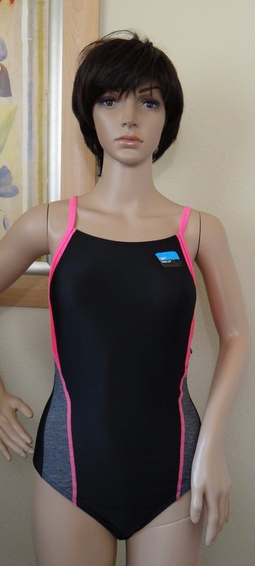 SPEEDO Black Pink Or Gray Pro Lite Relaunch Splice Flyback Swimsuit 6 8 10 12 14