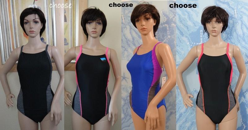 SPEEDO black pink or gray pro lite Relaunch Splice Flyback Swimsuit 6 8 10 12 14