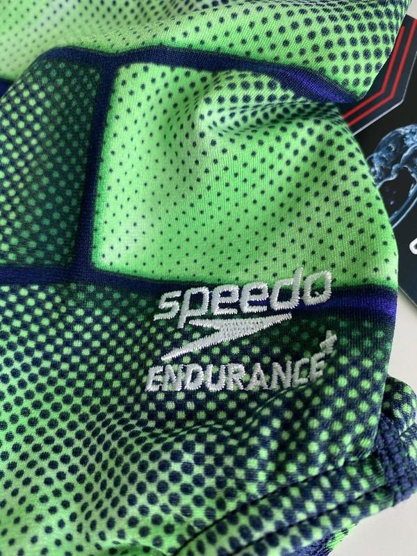 Speedo Endurance Flyback Racing Cut Swimsuit Size 26 Green/Blue Competition