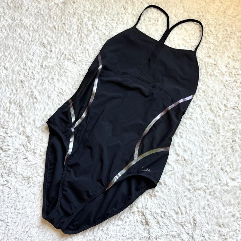 Speedo Lzr Fit Thin Strap One Piece Swimsuit Power Plus 14 Black Flyback Racing
