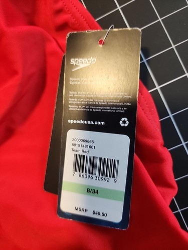 Speedo Womens Super Pro LT Performance Swimsuit Red Size 8 / 34