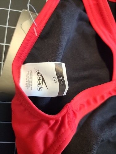 Speedo Womens Super Pro LT Performance Swimsuit Red Size 8 / 34