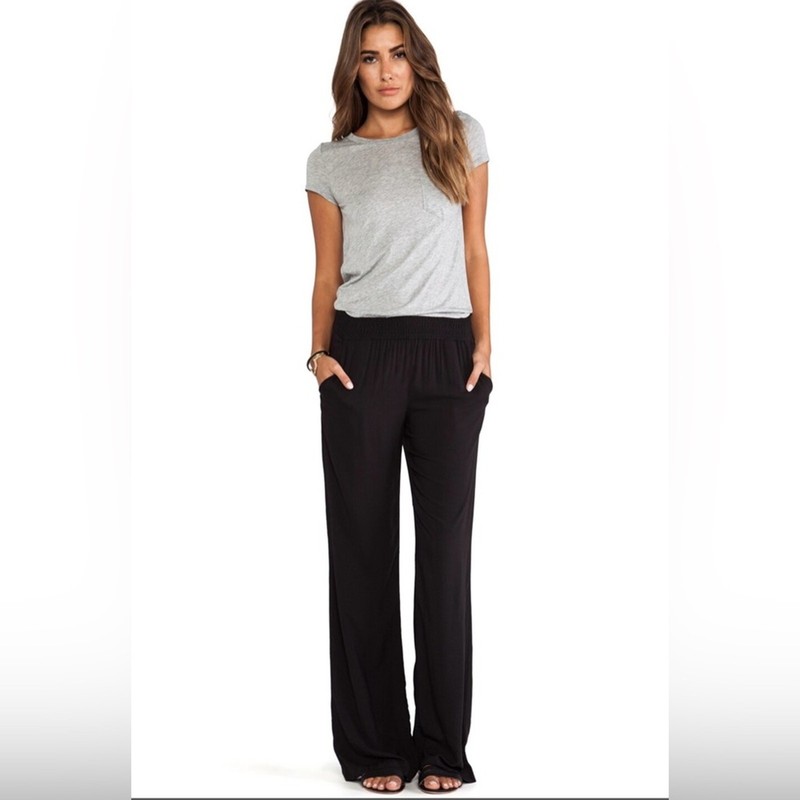 Splendid Jumpsuit Women's XS Gray & Black Pima Cotton Quiet Luxury Minimalist