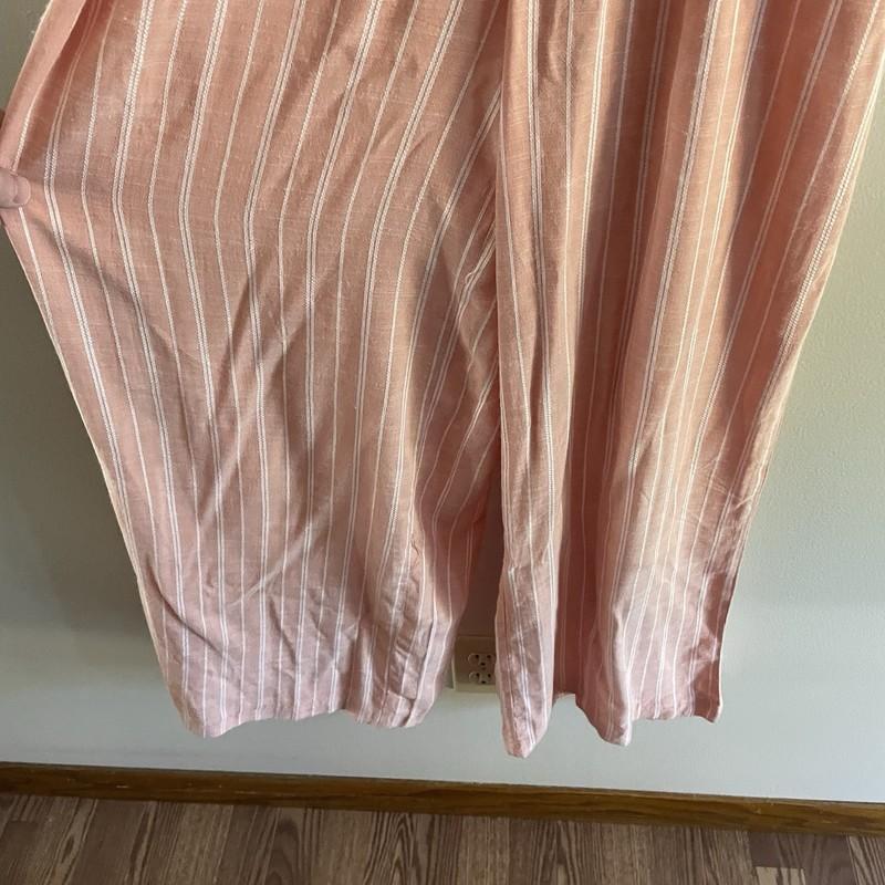 Splendid Women S Pomelo Pink Striped Beach Drawstring Wide Leg Skyler Jumpsuit
