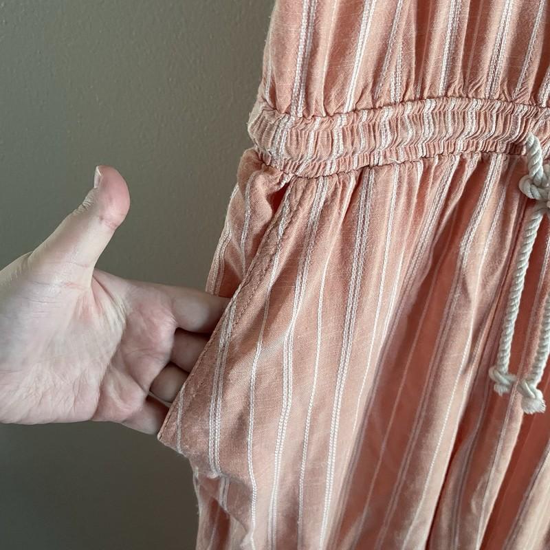 Splendid Women S Pomelo Pink Striped Beach Drawstring Wide Leg Skyler Jumpsuit