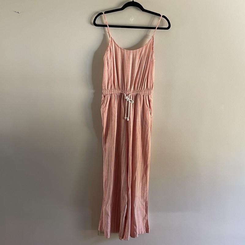 Splendid Women S Pomelo Pink Striped Beach Drawstring Wide Leg Skyler Jumpsuit
