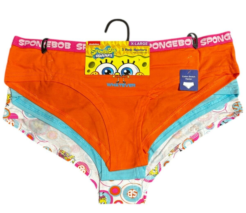 SpongeBob SquarePants 3 Pack Hipsters Size X-L