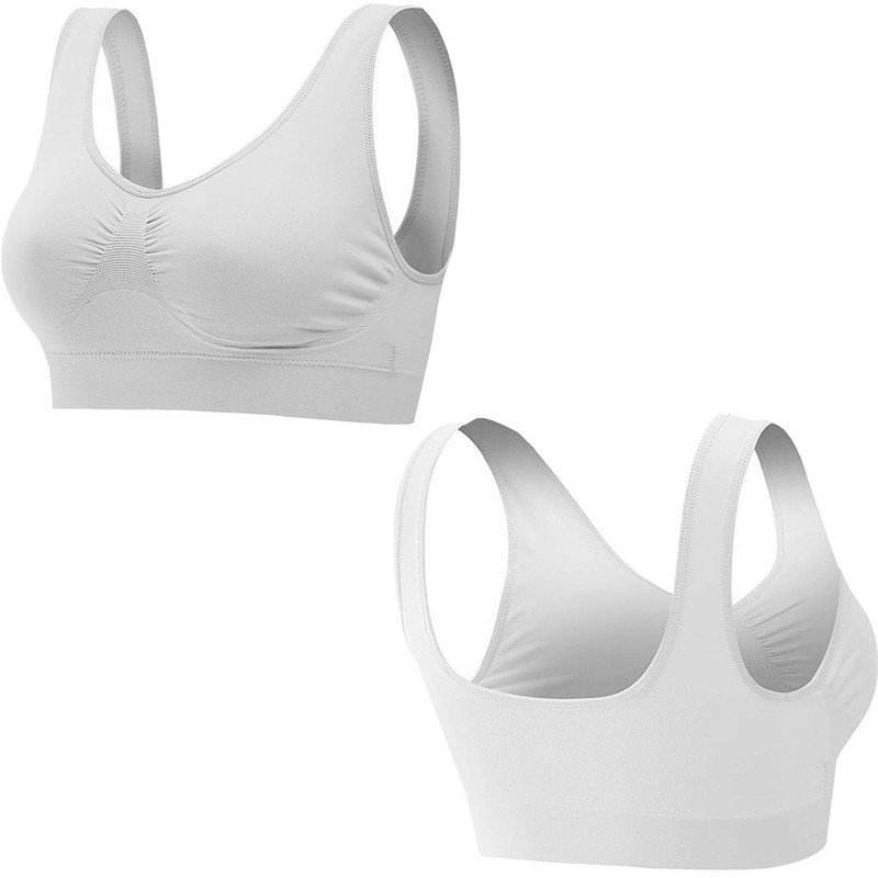 Sport Bras Seamless Wire-Free Light Support Tank Sports Yoga Sleep Bra 3 Pack US