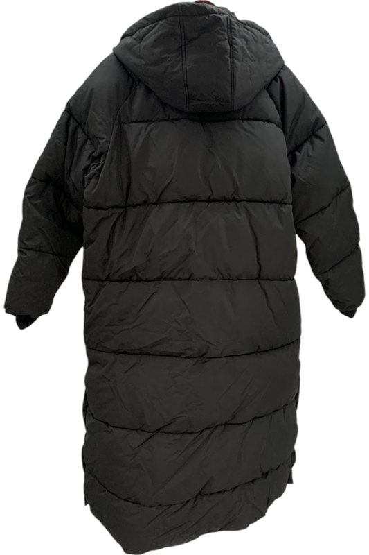 Sporto Women's Quilted Long Puffer Coat W Hood Black