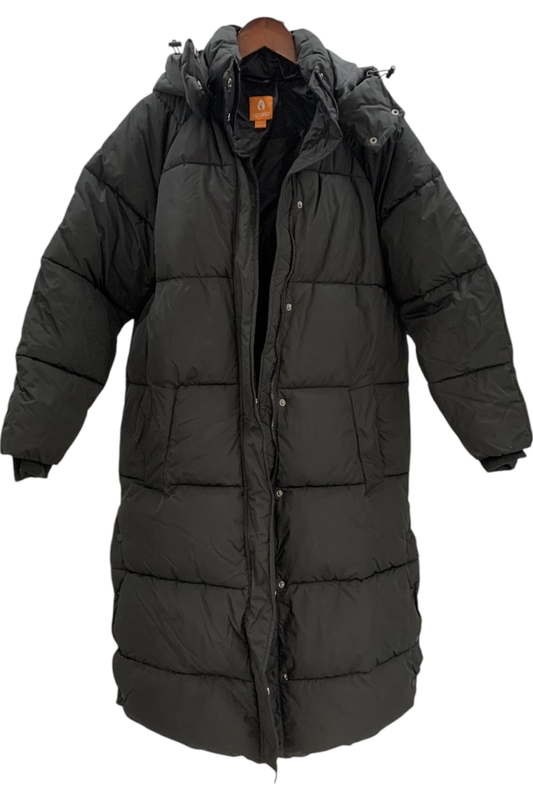 Sporto Women's Quilted Long Puffer Coat w Hood Black