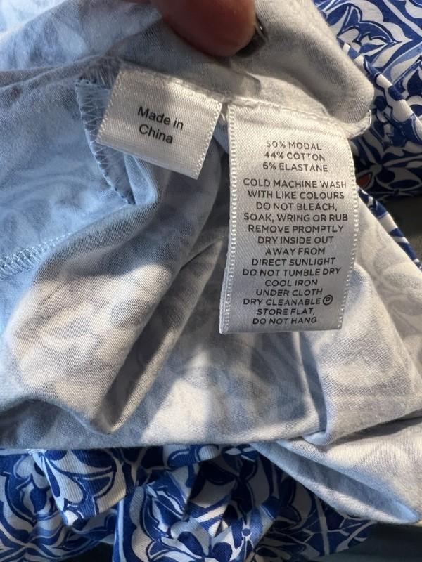 Sportscraft NWT $199.99 Blue/White Crete Tile Print Jersey Dress 18Aust-UK/14US