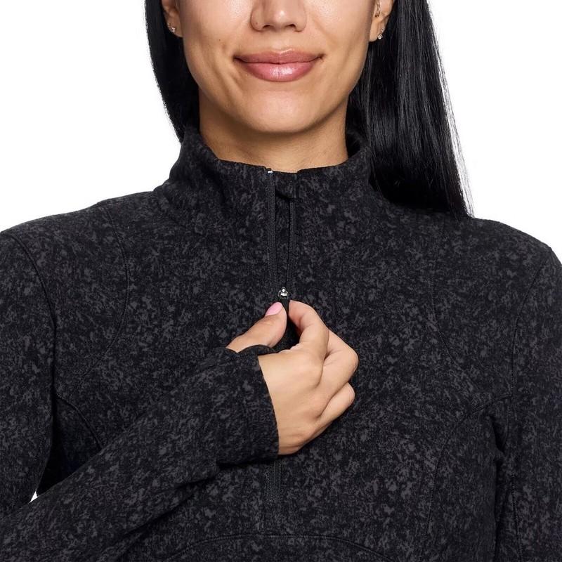 Spyder Ladies' Fleece Printed Half Zip Thumbhole Slits Fleece Fabric NWT