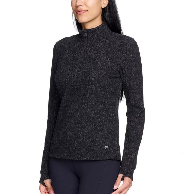 Spyder Ladies' Fleece Printed Half Zip Thumbhole Slits Fleece Fabric NWT