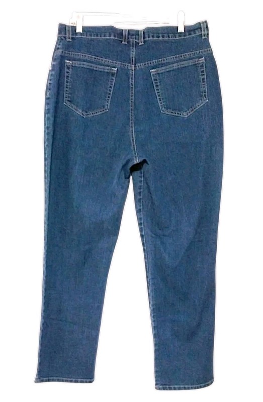 St. John's Bay Womens Jeans Size 16 Straight Leg Blue Denim